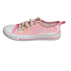 Toandon Girls Sneakers, Pink Glitter Sequins, Size 2